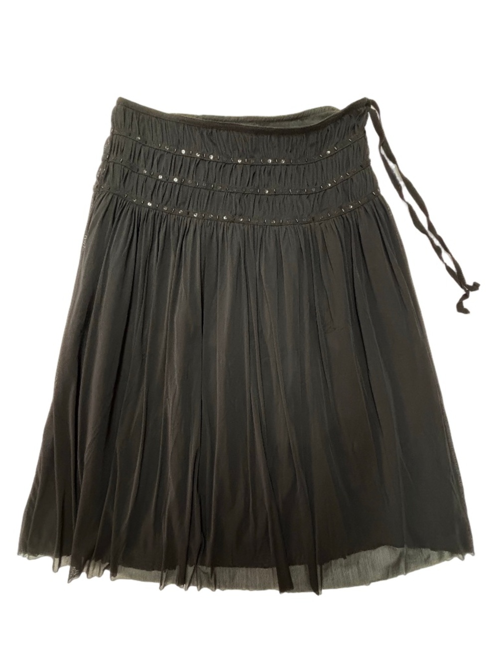 George (Asda) black mesh overlay lined skirt with sequin detail at waist UK14